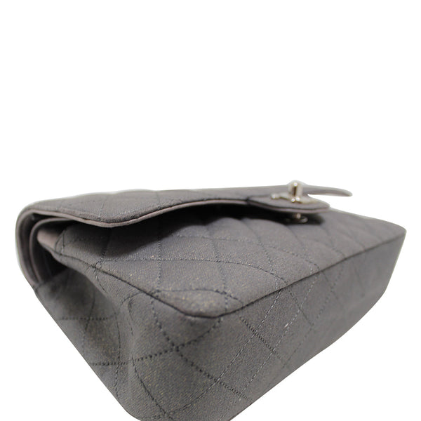 Chanel Grey Glitter Canvas Medium Classic Flap Shoulder Chain B | Italystation.com - Shop Now at italystation.com