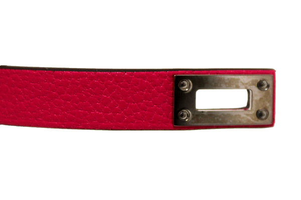 Hermes Pink Goatskin Leather Mini Kelly Double Tour Bracelet