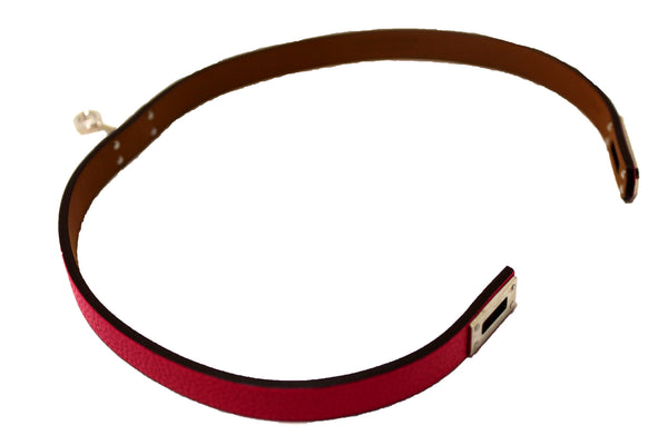 Hermes Pink Goatskin Leather Mini Kelly Double Tour Bracelet