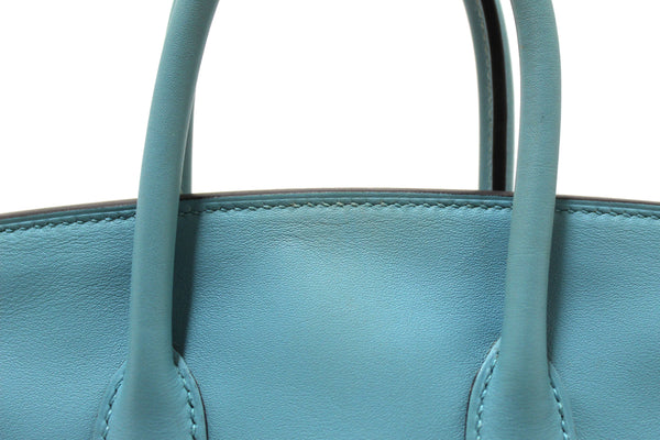 Hermes Swift Bleu Atoll Togo Leather Birkin 25 Handbag