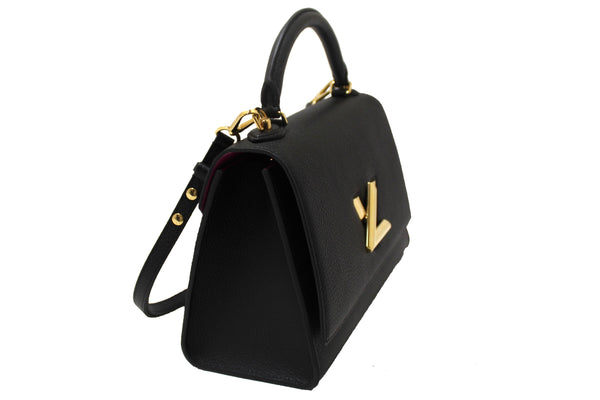 Louis Vuitton Black Taurillon Leather Twist One Handle MM Bag