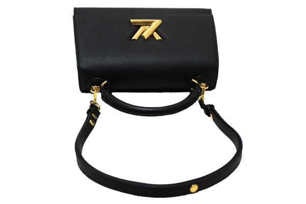Louis Vuitton Black Taurillon Leather Twist One Handle MM Bag