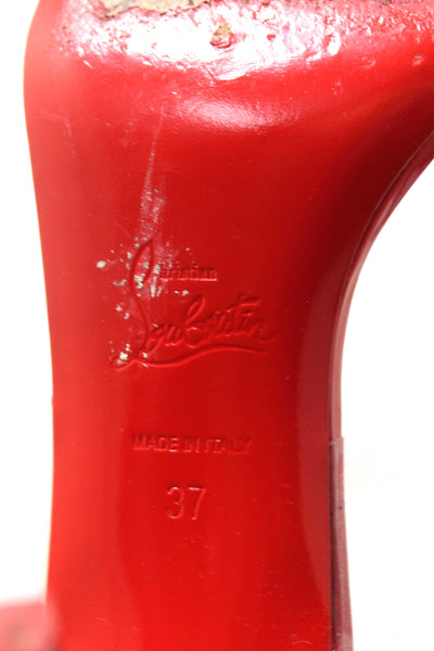 Christian Louboutin Red Patent Leather and TPU Just Nothing Mules 85 mm Size 37