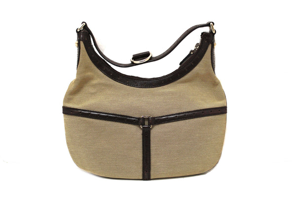 Gucci Beige Canvas Web GG Reins Small Hobo Bag 114869