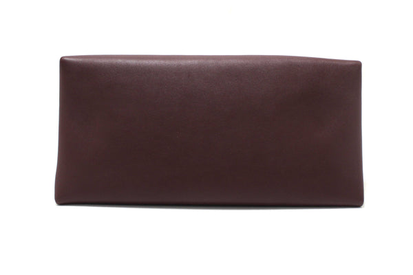 Celine Burgundy/Grey Calfskin Leather and Suede All Soft Shoulder Bag