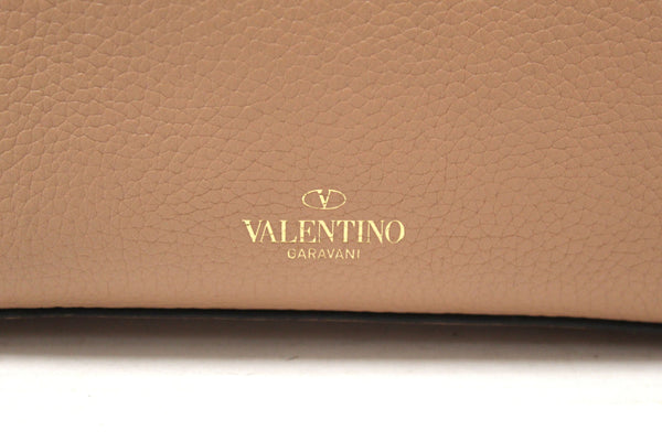 Valentino Garavani Deep Alpaca Pebbled Calfskin Medium Rockstud Flip Lock Crossbody Bag