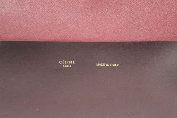 Celine Burgundy/Grey Calfskin Leather and Suede All Soft Shoulder Bag