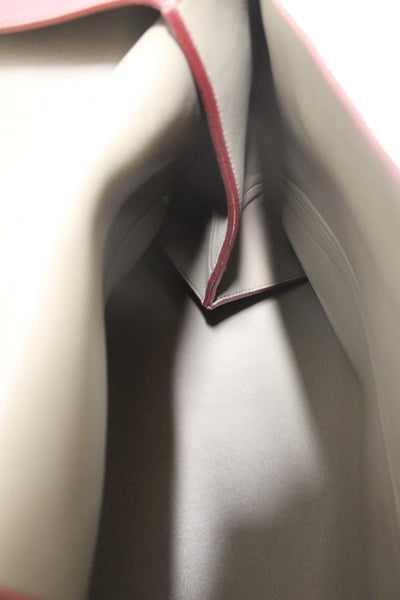 Celine Burgundy/Grey Calfskin Leather and Suede All Soft Shoulder Bag