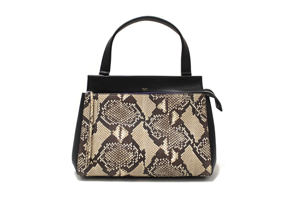 Celine Python and Black Leather Medium Edge Shoulder Bag
