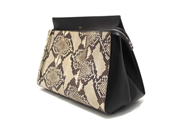Celine Python and Black Leather Medium Edge Shoulder Bag