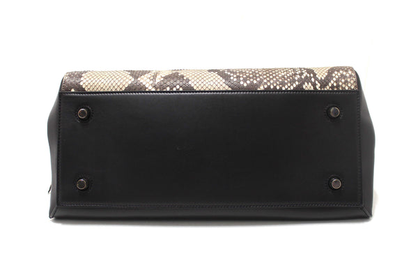 Celine Python and Black Leather Medium Edge Shoulder Bag