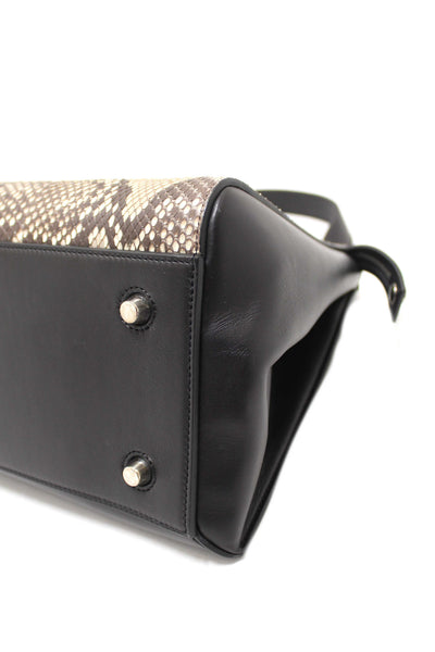Celine Python and Black Leather Medium Edge Shoulder Bag