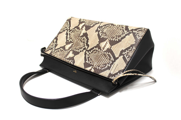 Celine Python and Black Leather Medium Edge Shoulder Bag