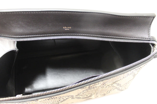 Celine Python and Black Leather Medium Edge Shoulder Bag