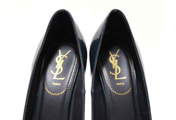 YSL Yves Saint Laurent Blue Tribute Pumps Shoes Size 39