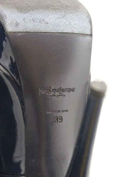 YSL Yves Saint Laurent Blue Tribute Pumps Shoes Size 39
