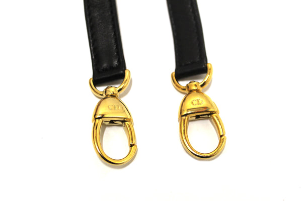 Christian Dior Black Leather Bag Strap