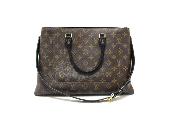 Louis Vuitton Black Monogram Canvas Flower Tote Hand Shoulder Bag