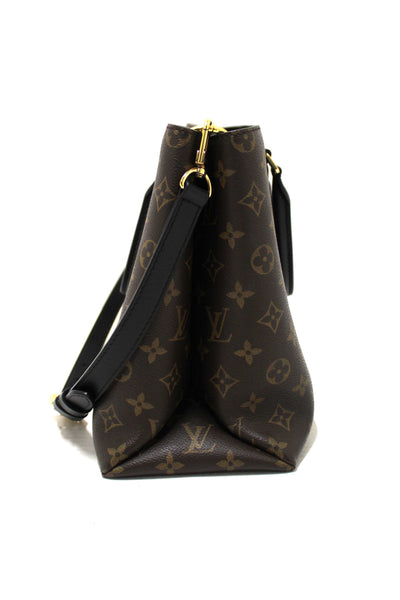 Louis Vuitton Black Monogram Canvas Flower Tote Hand Shoulder Bag