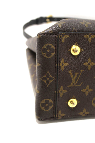 Louis Vuitton Black Monogram Canvas Flower Tote Hand Shoulder Bag