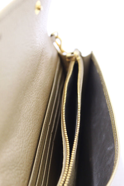 Miu Miu Crystal Gold Leather Wallet Bag
