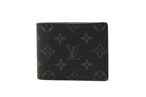 NEW  Louis Vuitton Grey Black Monogram Eclipse Canvas Men's Multiple Wallet