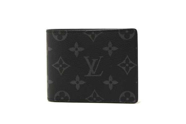 NEW  Louis Vuitton Grey Black Monogram Eclipse Canvas Men's Multiple Wallet