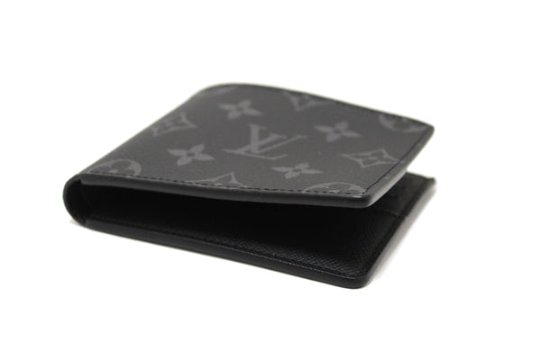 NEW  Louis Vuitton Grey Black Monogram Eclipse Canvas Men's Multiple Wallet