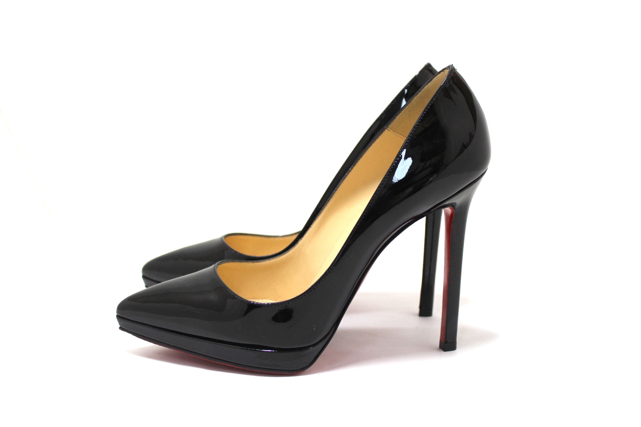 Christian Louboutin Black Patent Pigalle Plato 120 Pumps Size 38 Italy Station