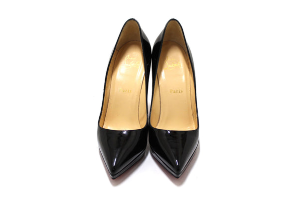 Christian Louboutin Black Patent Pigalle Plato 120 Pumps Size 38