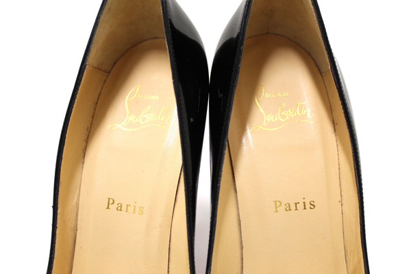 Christian Louboutin Black Patent Pigalle Plato 120 Pumps Size 38