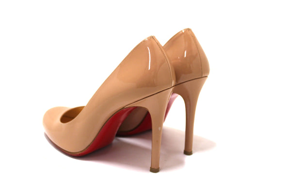 Christian Louboutin Beige Patent Simple 100 Pumps Size 38.5