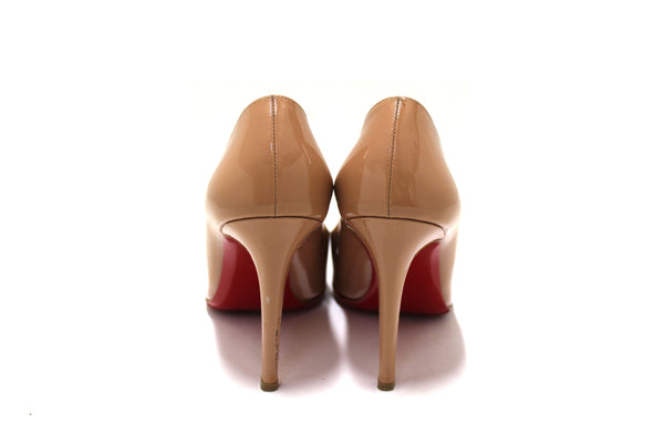 Christian Louboutin Beige Patent Simple 100 Pumps Size 38.5