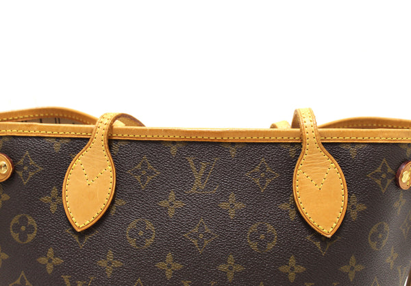 Louis Vuitton Classic Monogram Neverfull PM Tote Shoulder Bag