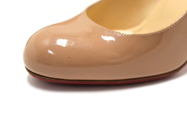 Christian Louboutin Beige Patent Simple 100 Pumps Size 38.5