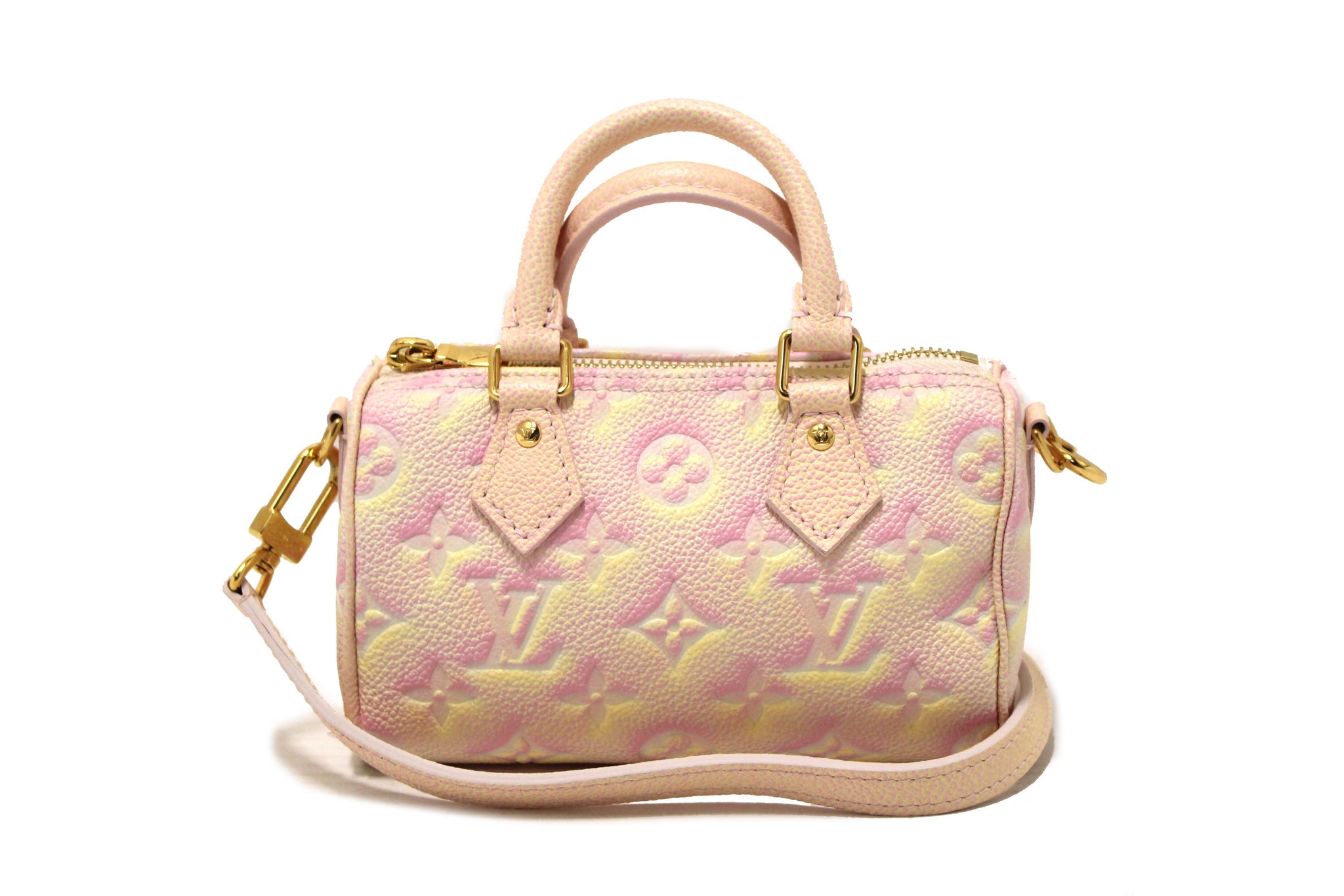Louis Vuitton Pink Summer Stardust Monogram Empreinte Leather Nano Speedy Bag