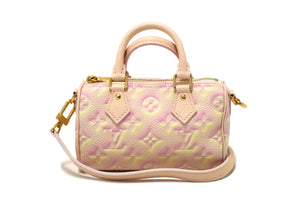 Louis Vuitton Pink Summer Stardust Monogram Empreinte Leather Nano Speedy Bag