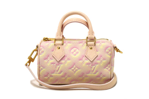 Louis Vuitton Pink Summer Stardust Monogram Empreinte Leather Nano Speedy Bag