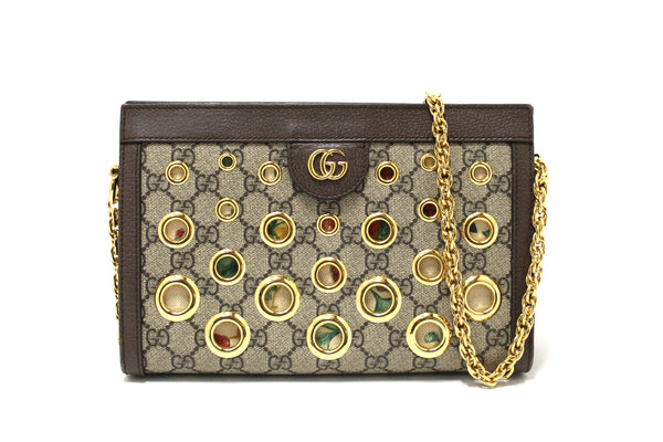 Gucci GG Supreme Eyelet Ophidia Small Chain Shoulder Bag