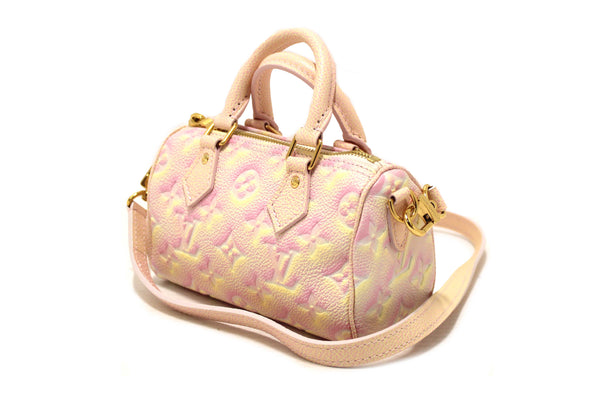 Louis Vuitton Pink Summer Stardust Monogram Empreinte Leather Nano Speedy Bag