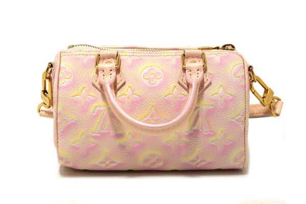 Louis Vuitton Pink Summer Stardust Monogram Empreinte Leather Nano Speedy Bag
