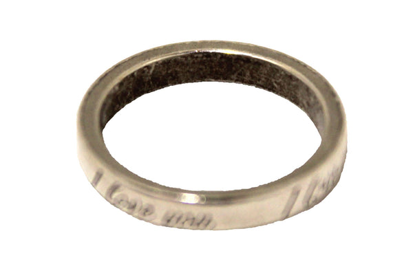 Tiffany & Co. Sterling Silver I Love You Script Band Ring Size 4
