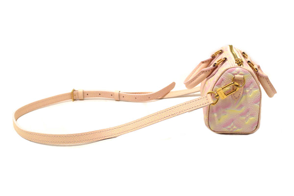 Louis Vuitton Pink Summer Stardust Monogram Empreinte Leather Nano Speedy Bag