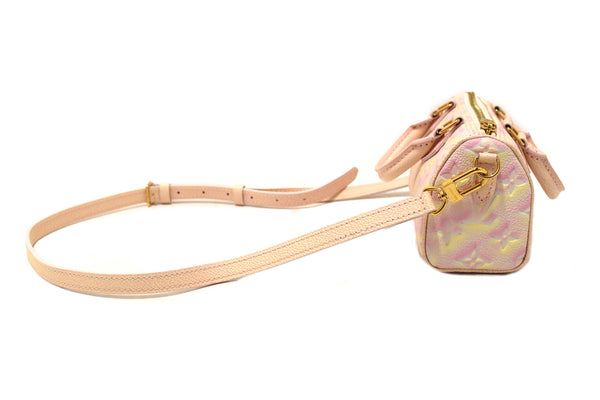 Louis Vuitton Pink Summer Stardust Monogram Empreinte Leather Nano Speedy Bag