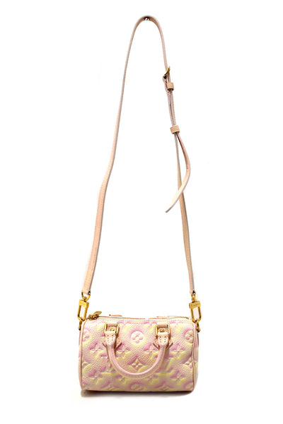 Louis Vuitton Pink Summer Stardust Monogram Empreinte Leather Nano Speedy Bag