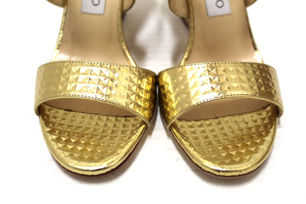 Jimmy Choo Metallic Gold Wedge Sandal 36