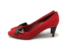 louis vuitton deep red suede leather heel shoes size 38 | Shop Now at Italystation.com