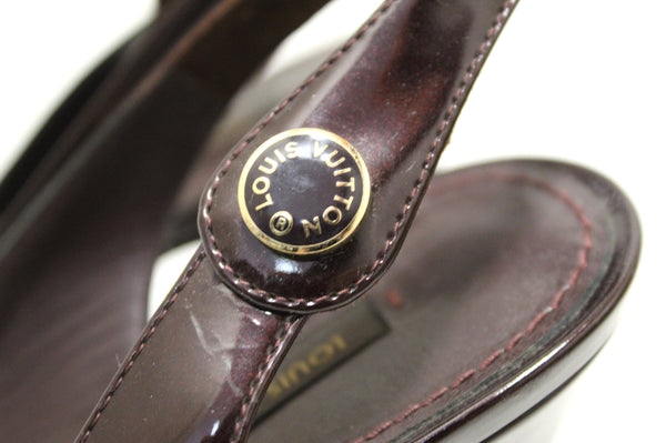 Louis Vuitton Amarante Patent Leather Sandal Size 9.5