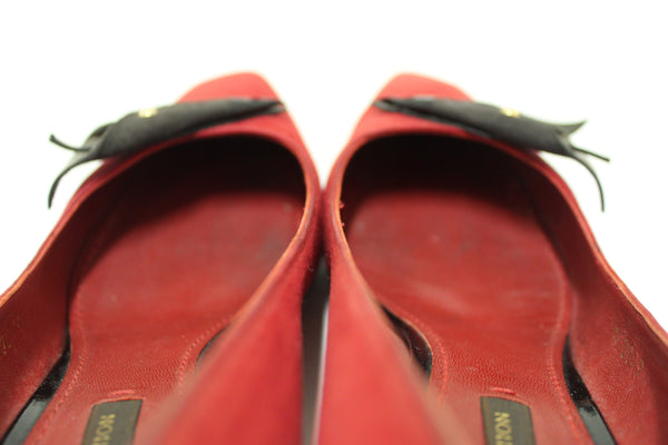 louis vuitton deep red suede leather heel shoes size 38 | Shop Now at Italystation.com