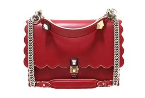 Fendi Red Scallop Leather Mini I Kan Chain Shoulder Bag | Italystation.com - Shop Now at italystation.com